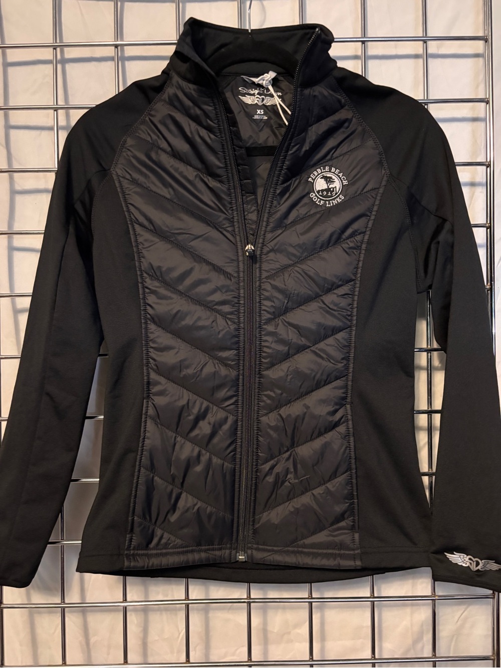 Straight Down Black Quilted Pebble Beach Jacket -